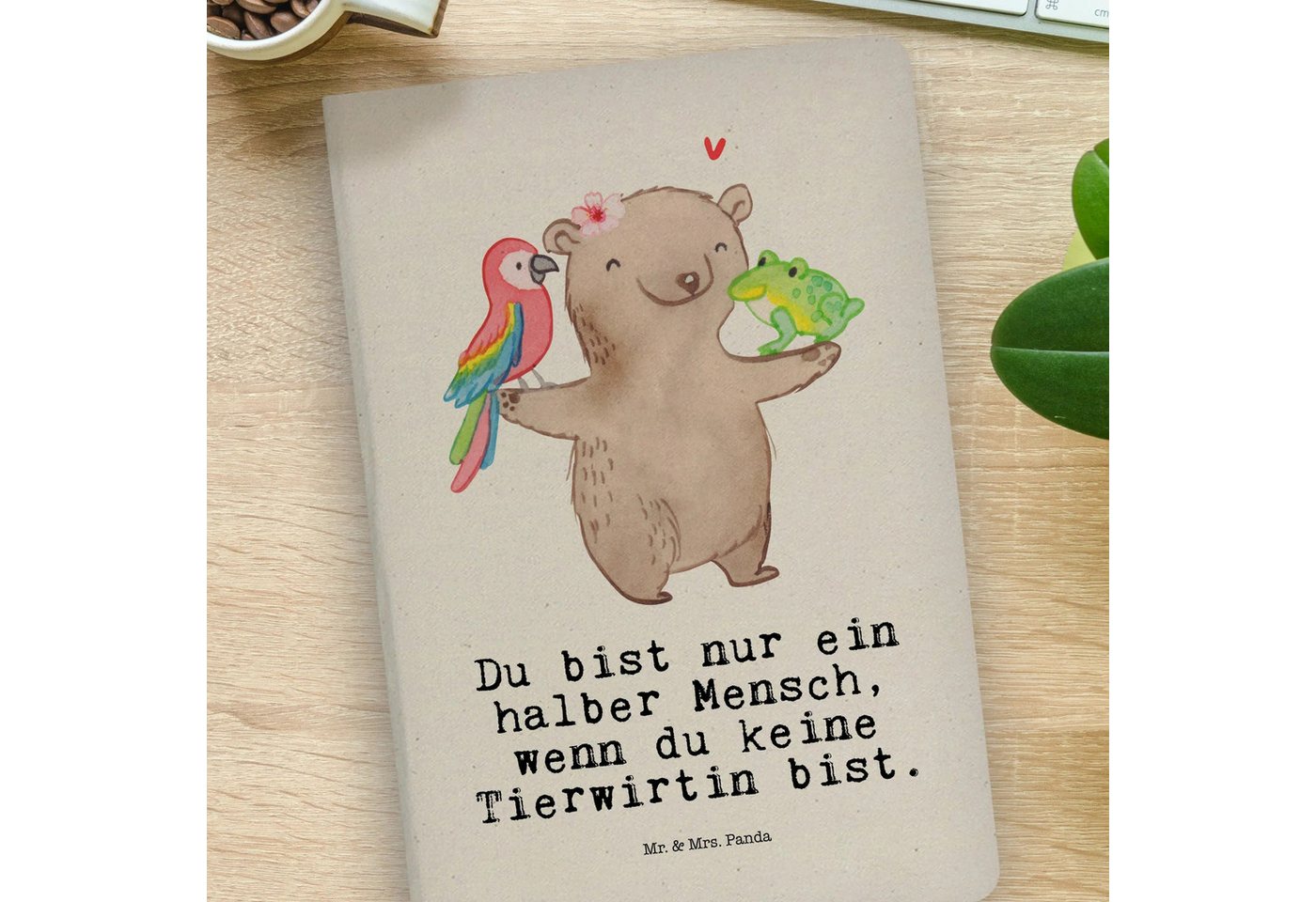 Thumbnail - Mr. & Mrs. Panda Notizbuch Tierwirtin Herz - Transparent - Geschenk, Bäuerin, Landwirtin, Dankes Mr. & Mrs. Panda, Premi...