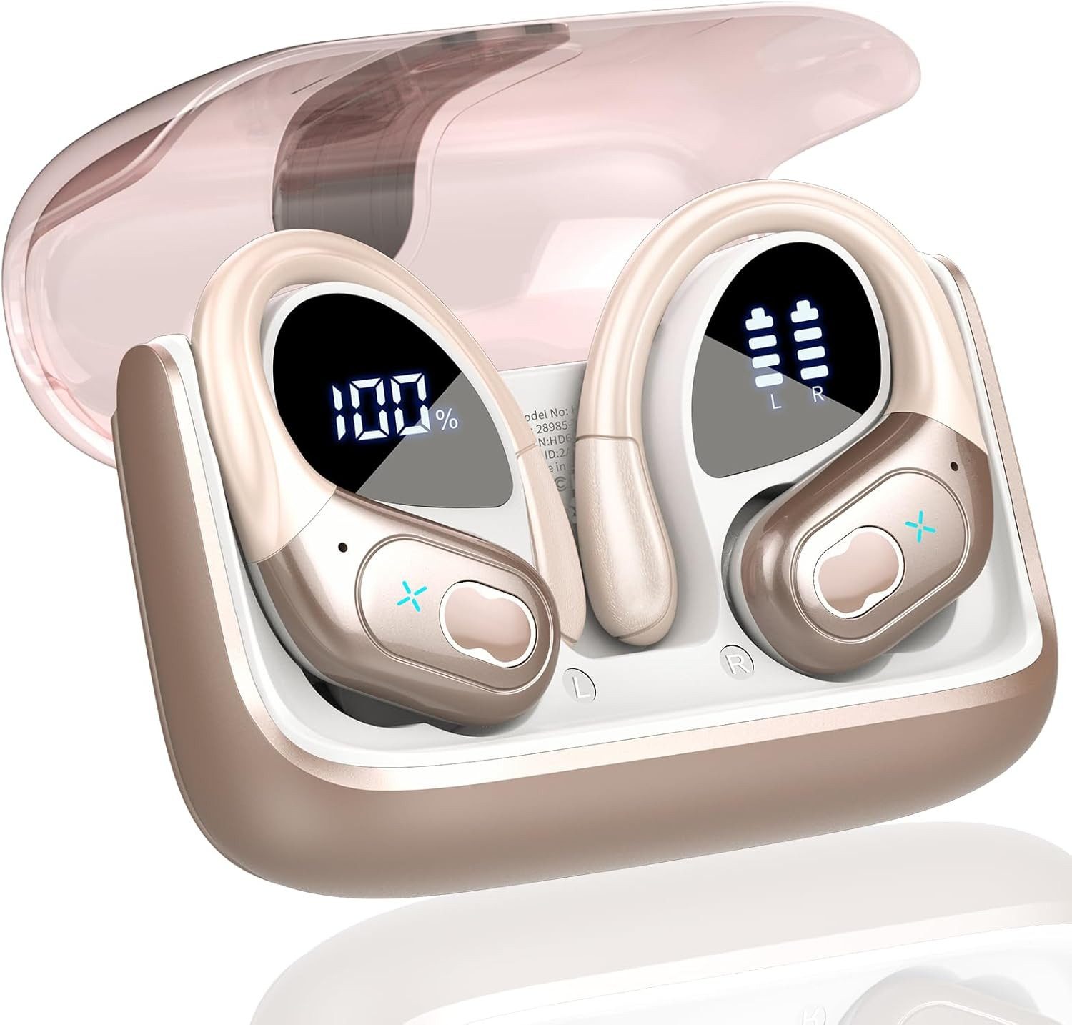 SpionProfi In Ear Kopfhörer Bluetooth Kabellos Sport Ohrbügel Wireless Headset Headset (Kompatibel mit jedes Bluetooth Gerät für Iphone Samsung uvm)