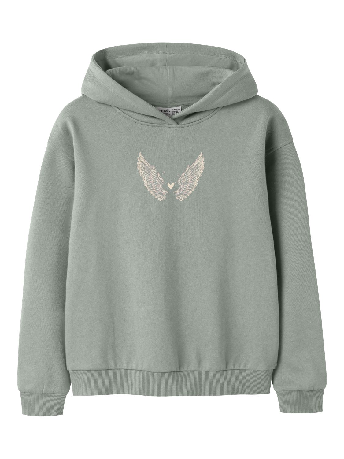 Name It Kapuzensweatshirt NKFLOTUSE LS RLX SWEAT WH BRU Baumwolle, Rückenprint – Bild 2 von 5