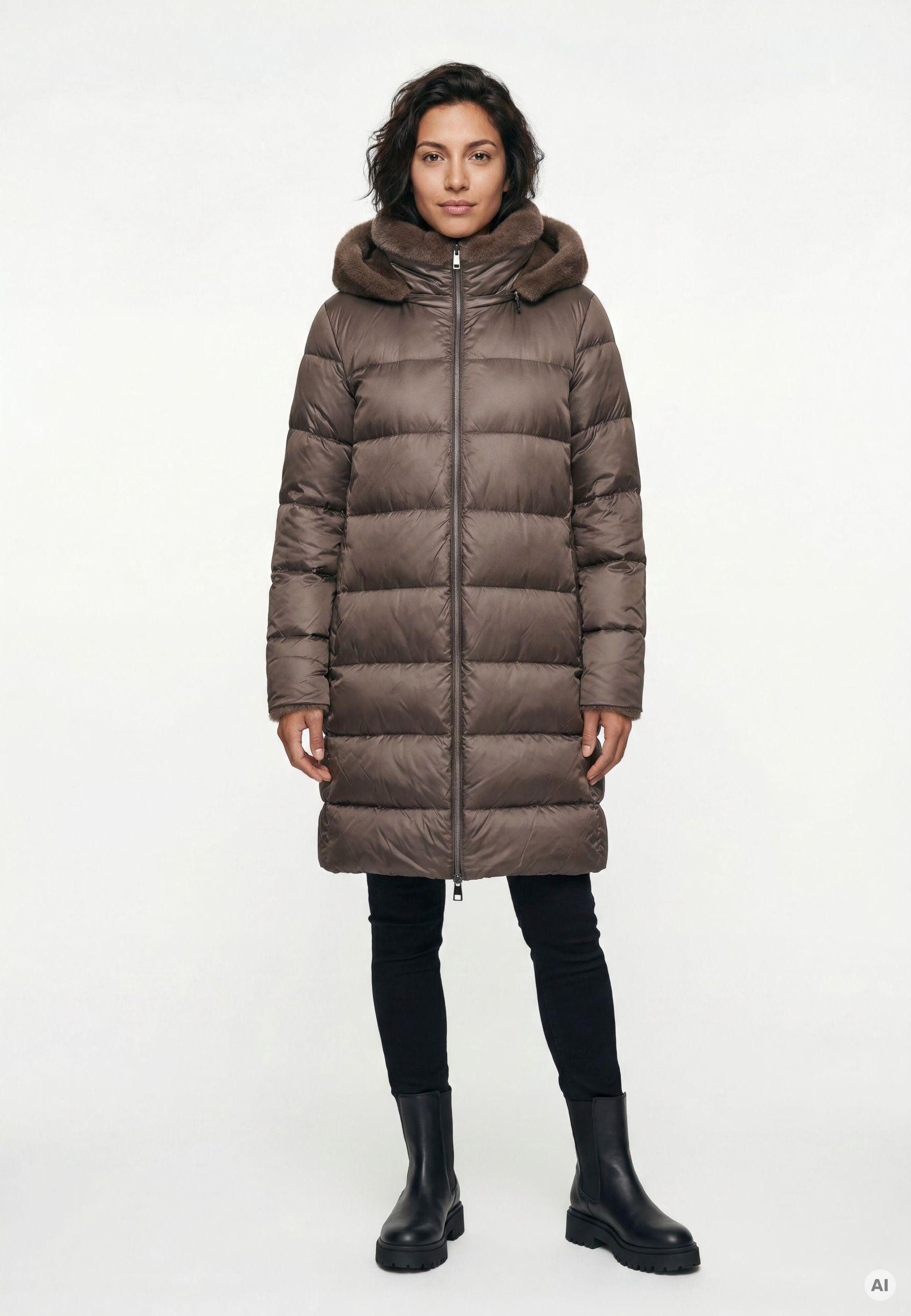 MILESTONE Steppmantel MSLouise Damen Steppjacke Lang Mantel gesteppt normale Passform