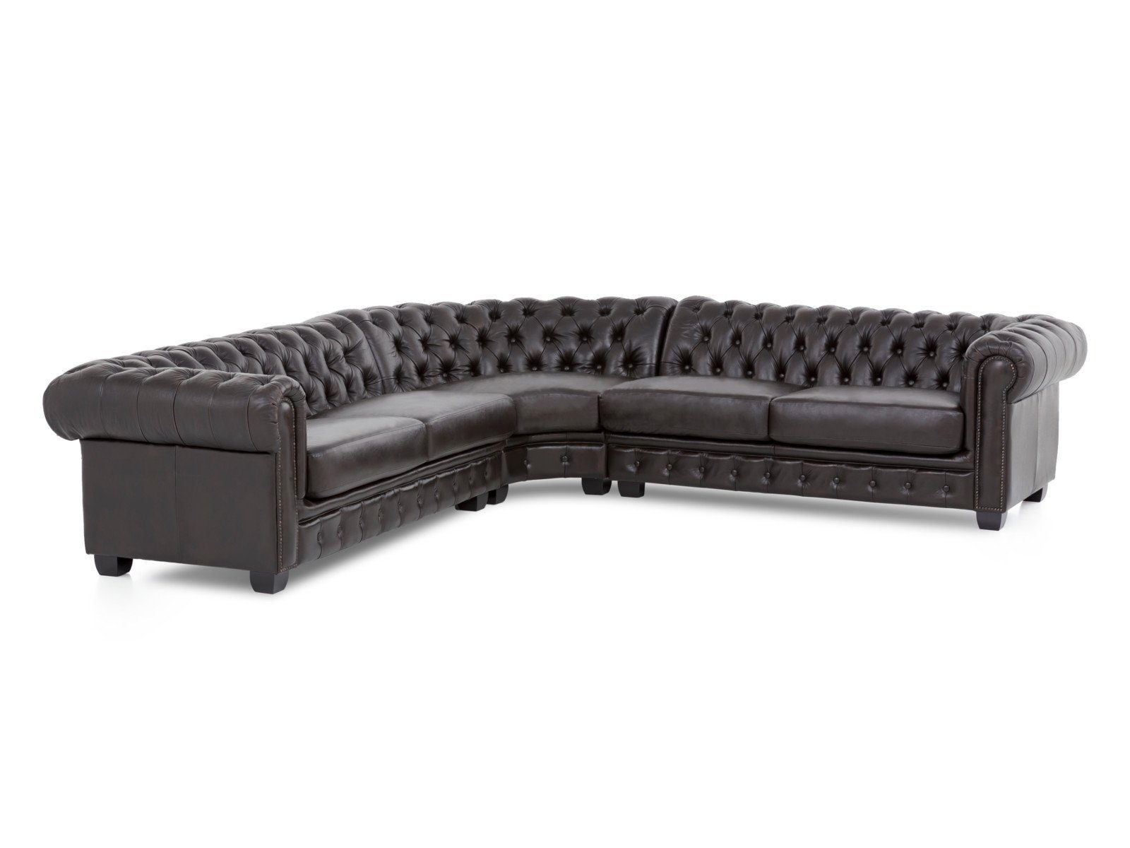 massivum Ecksofa Chesterfield III braun