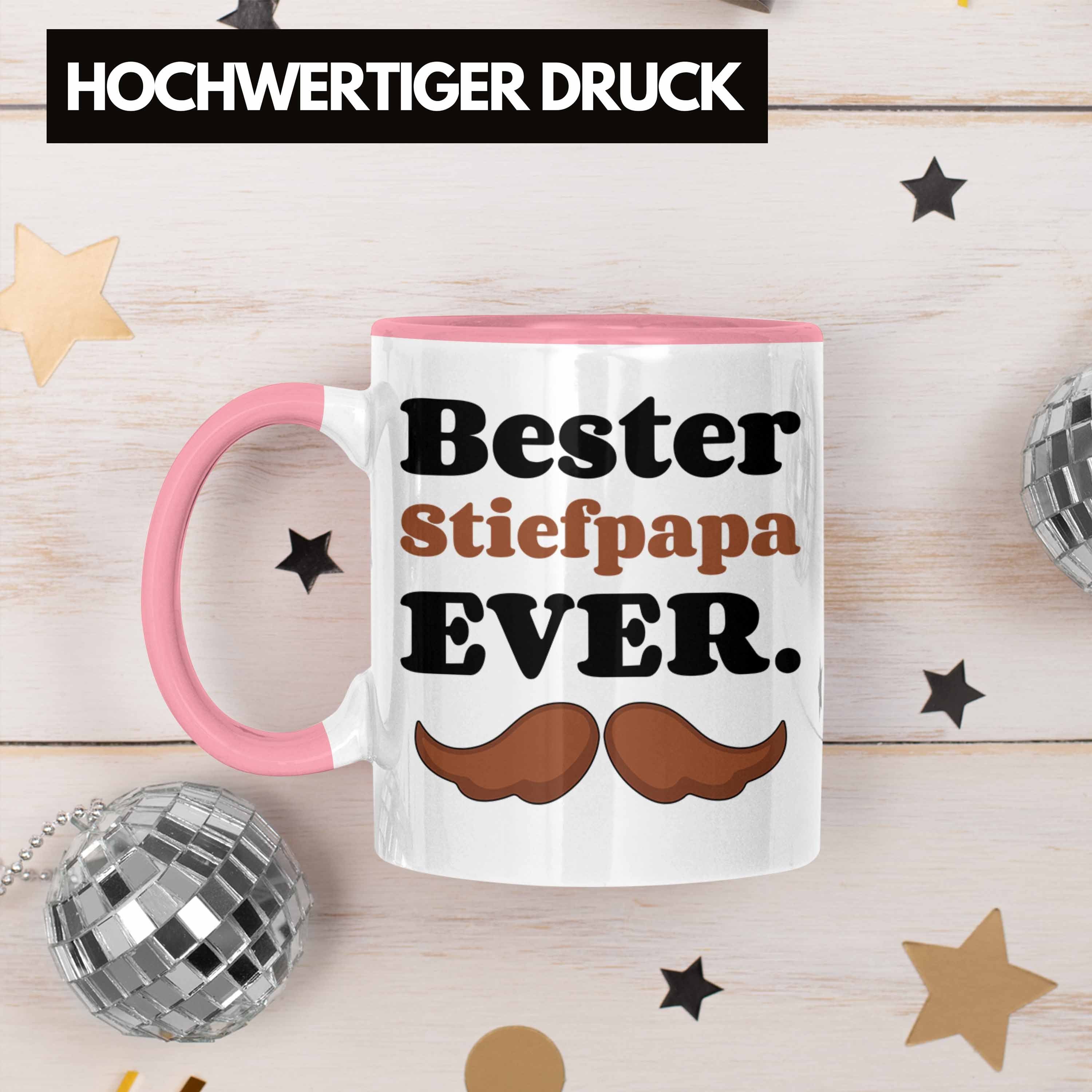 Tasse Geburtstag Bester Geschenk - Trendation Rosa Stiefpapa Tasse Stiefvater Spruch Vatertagsgeschenk Vatertag Ever mit Trendation