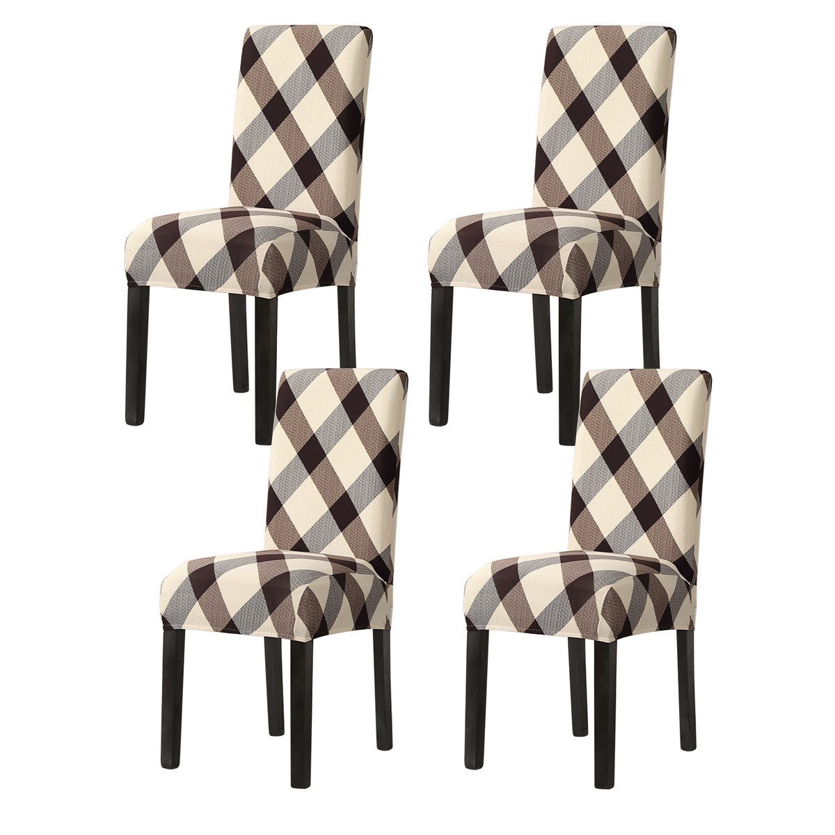Vivi Idee Stuhlbezug Stuhlhussen 4/6er Set Spannbezug für Esszimmerstühle Schwingstuhl, Elastische Waschbar Hochzeit Büro Partys Deko