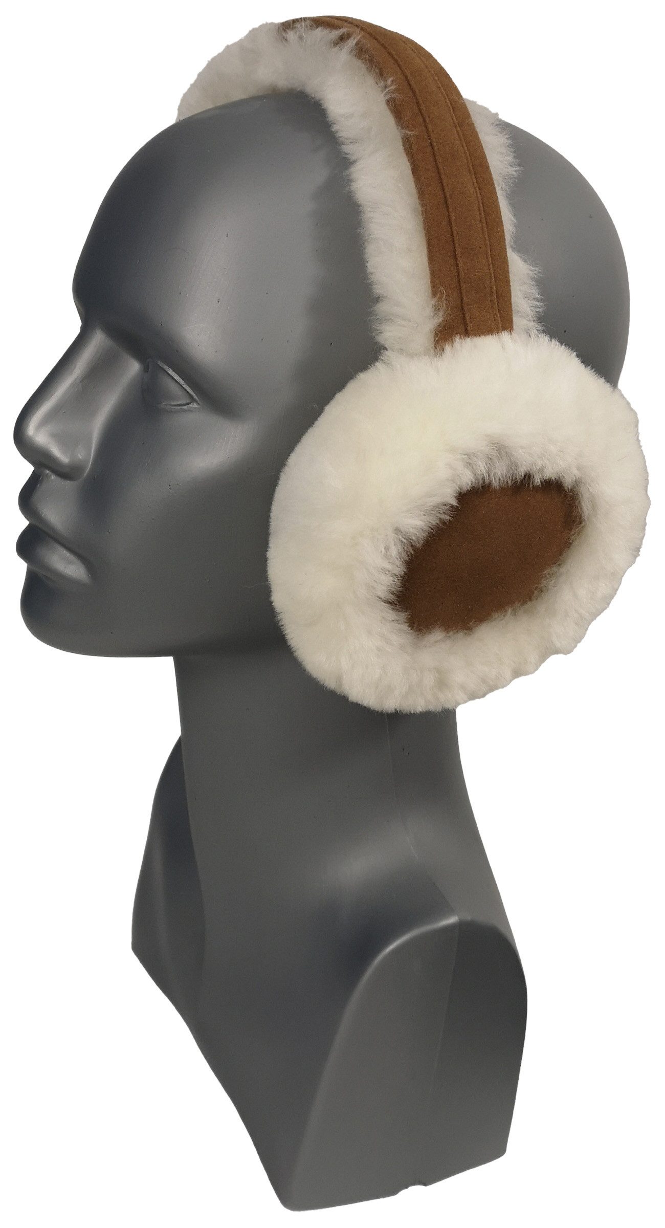 Reissner Lammfelle Ohrenwärmer Kopfbügel Ohrenschützer ULI echtes Merino Lammfell und Veloursleder gefüttert mit weichem Lammfell