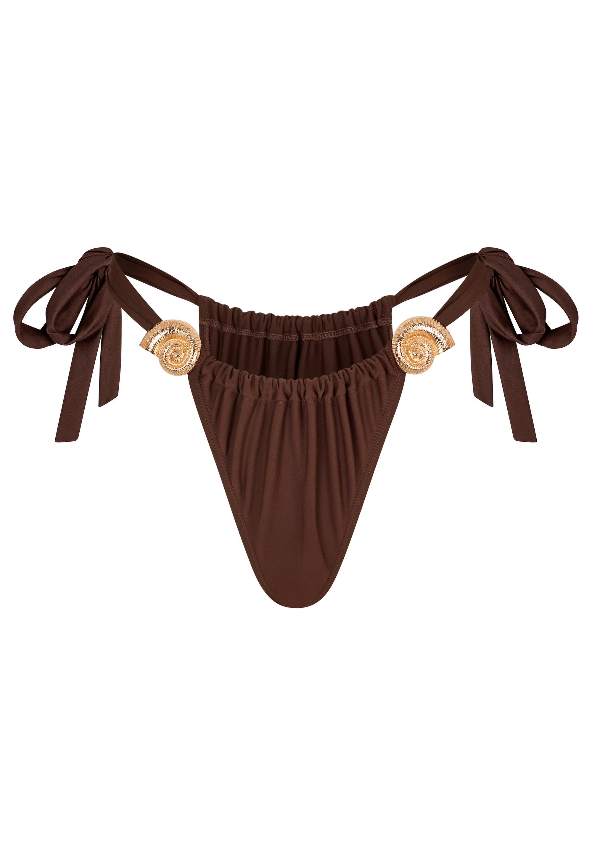 Moda Minx Bikini-Hose Nautilius Shell Ruched Tie Side Bikini Bottoms (1-St., Panty) mit tollen Muschel-Elementen