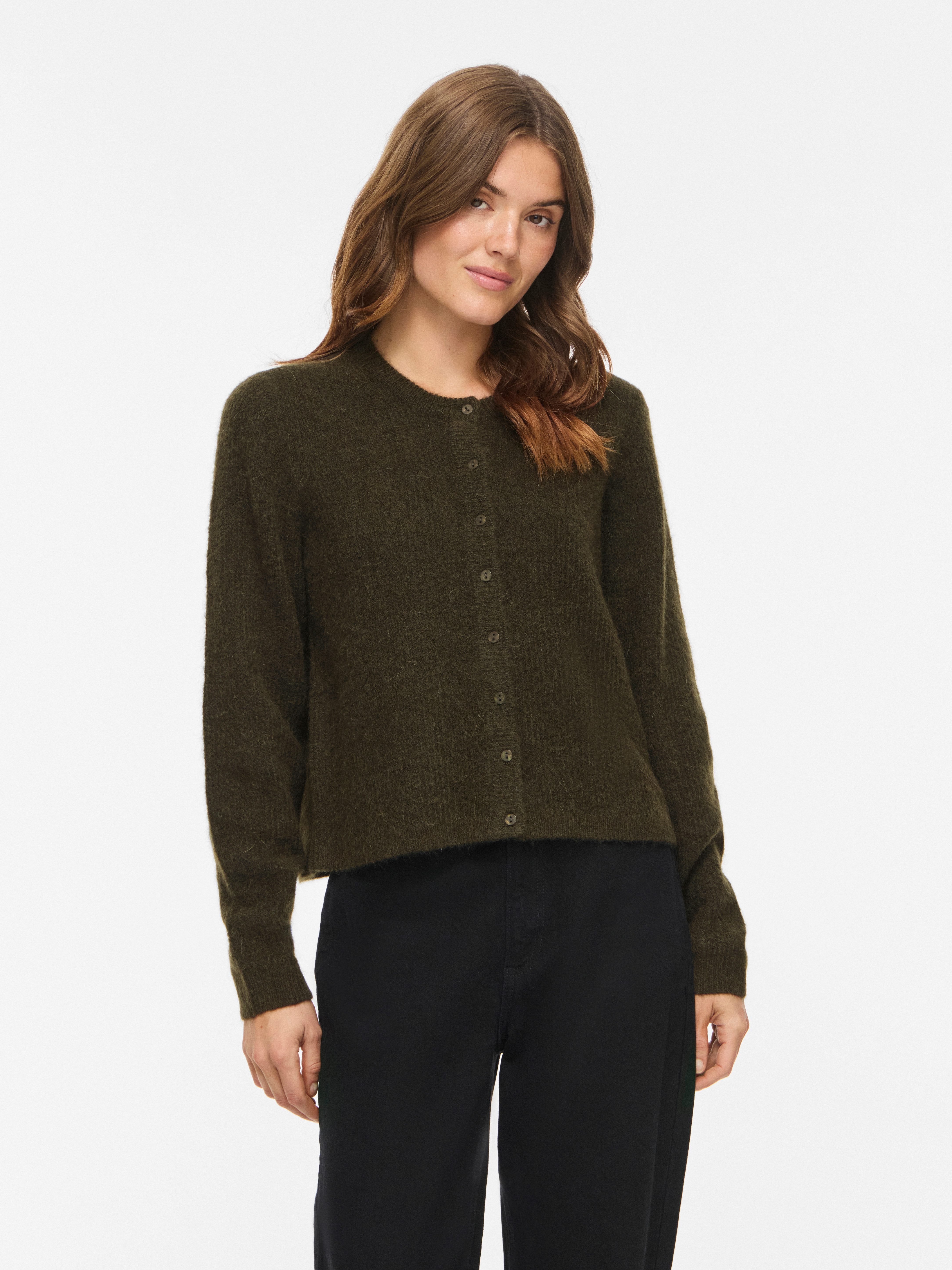 Vila Strickjacke VILORY O-NECK L/S KNIT CARDIGAN-NOOS Materialmix, regular fit