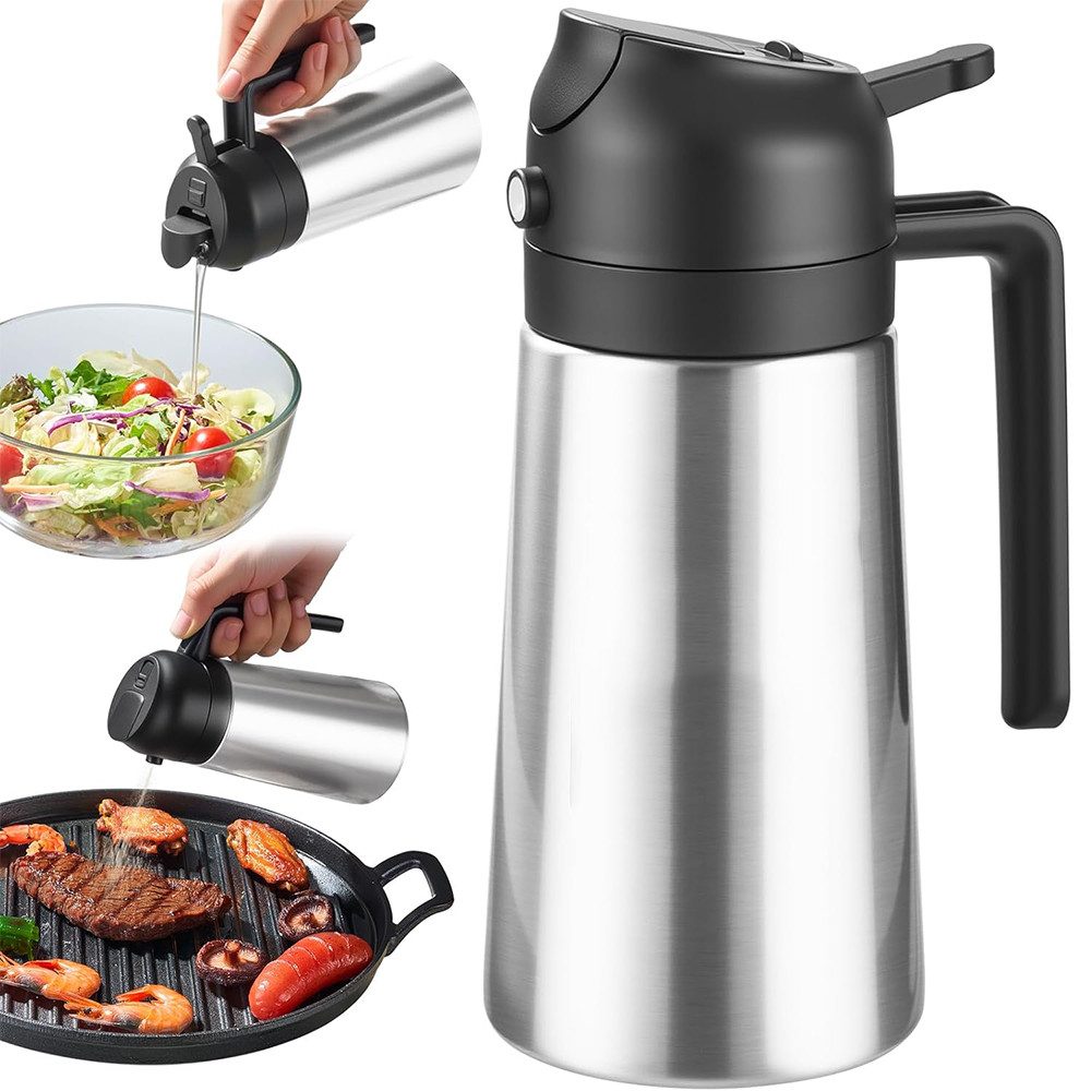 AFKSMILE Ölspender Olivenölspender und Ölsprüher, Ölsprüher 470 ml 2-in-1 Ölspender, Ölausgießer für Küche, Luftfritteuse, Kochen, Salat und Grillen