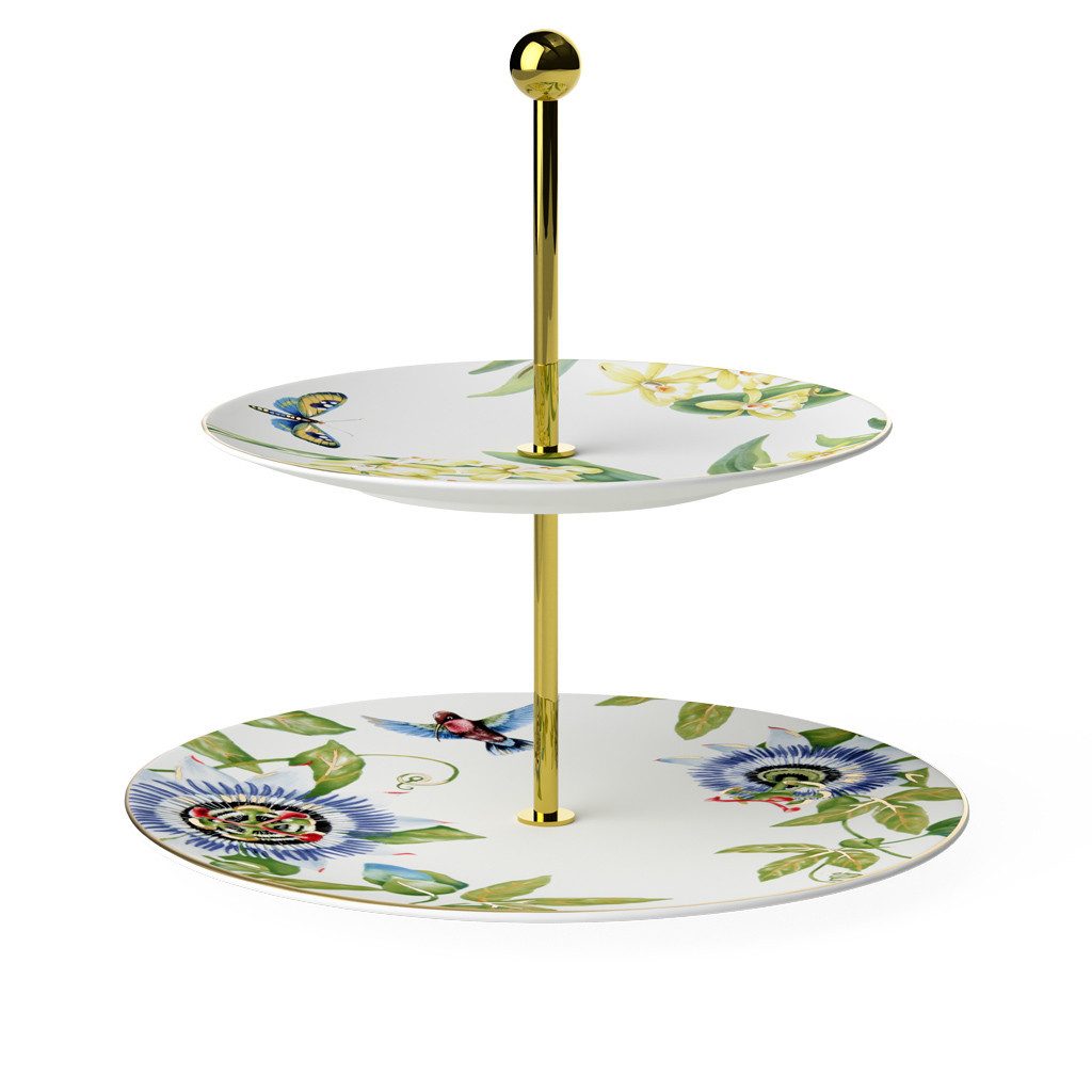 Villeroy & Boch Signature Etagere Amazonia Etagere, Weiß/Bunt, Porzellan, (1-tlg), Premium Bone Porcelain, 1 Stck, spülmaschinenfest, Made in Germany