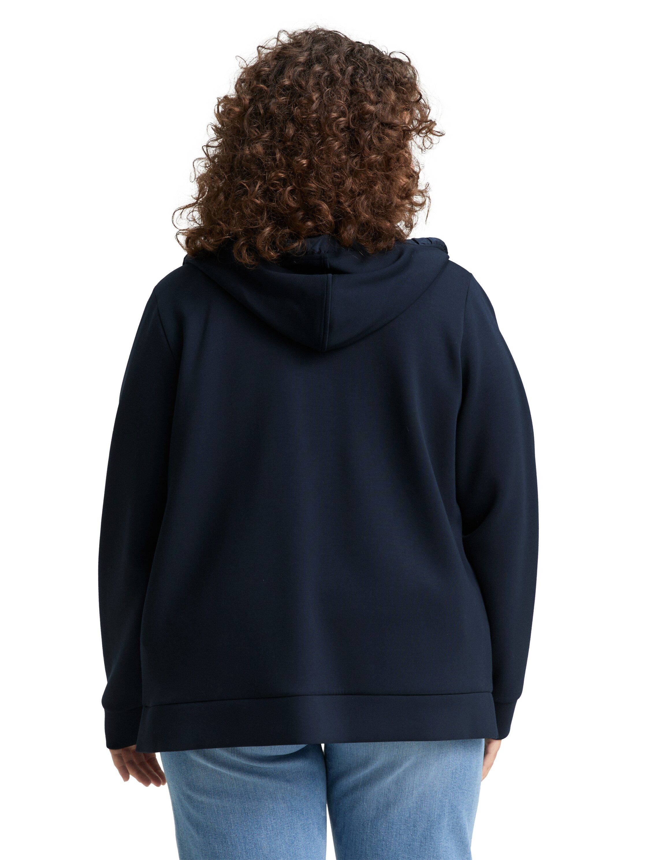 TOM TAILOR PLUS Kapuzensweatjacke aus Scuba Stoff günstig online kaufen