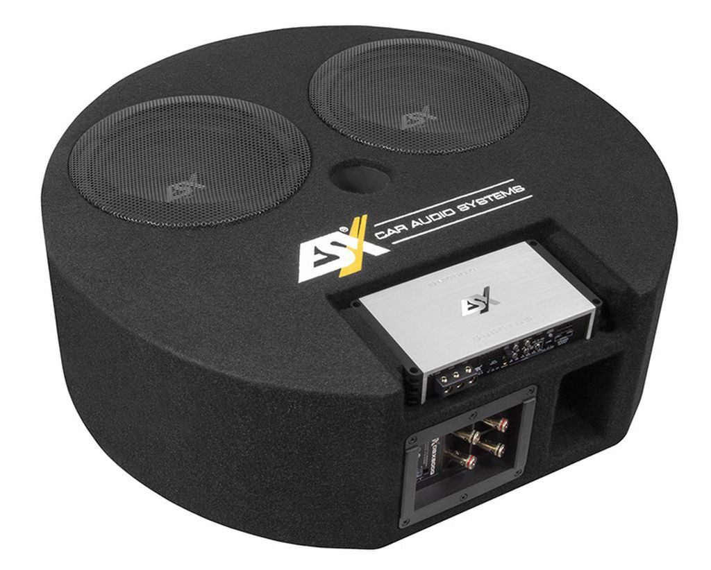 ESX DBX800Q 2x20 cm Dual-Bassreflex-System Reserveradmulde Auto-Subwoofer (400 W, max.: W 20 cm)