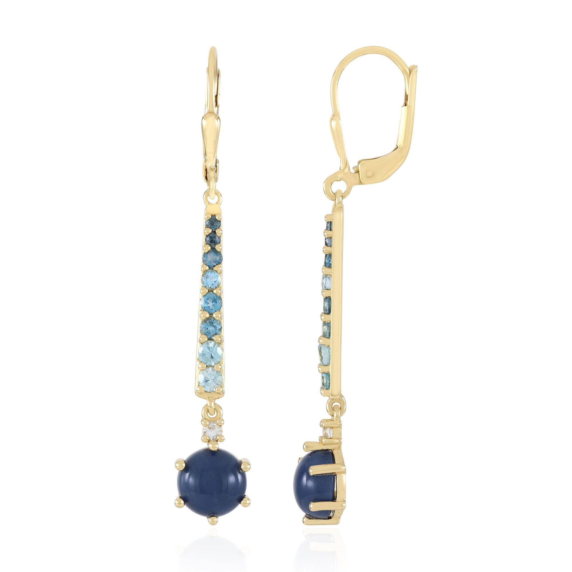 Cavill Ohrring-Set Ohrringe aus vergoldetem Silber mit blauem Opal (2-tlg)