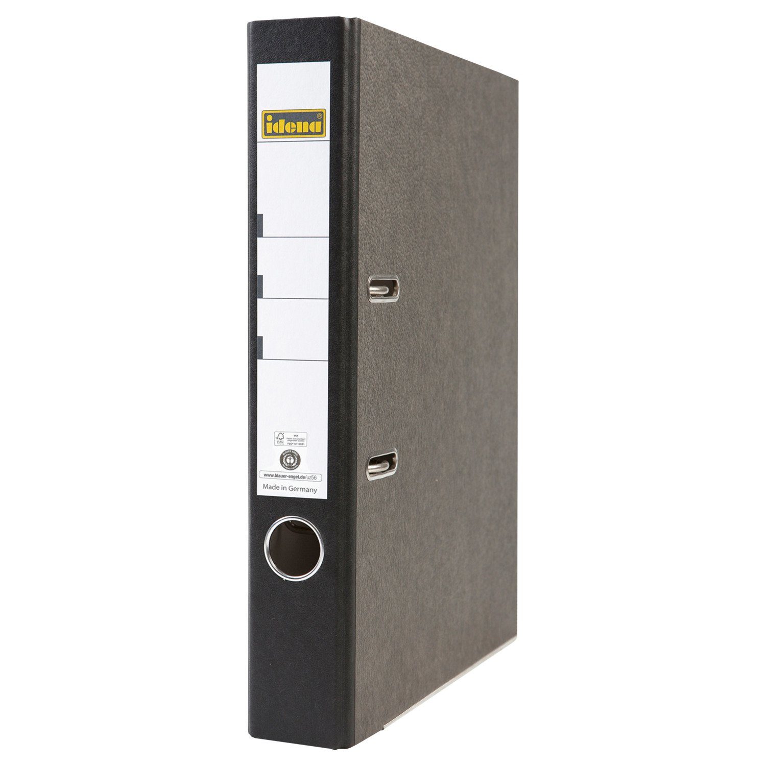 Idena Aktenordner Idena 303002 - Ordner für DIN A4, 5 cm schmal, Wolkenmarmor, schwarz