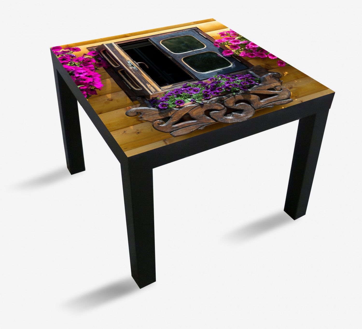 Wallario Möbelfolie Fenster mit Blütenpracht