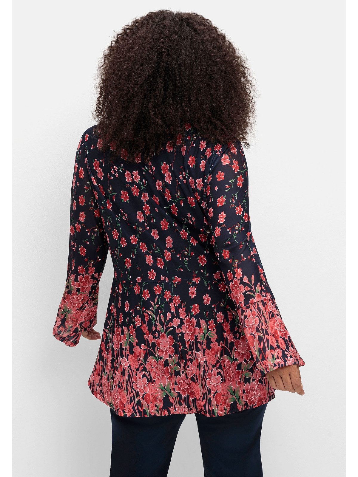 sheego by Joe Browns Tunika Große Größen aus Mesh, gefüttert, mit Trompetenärmeln