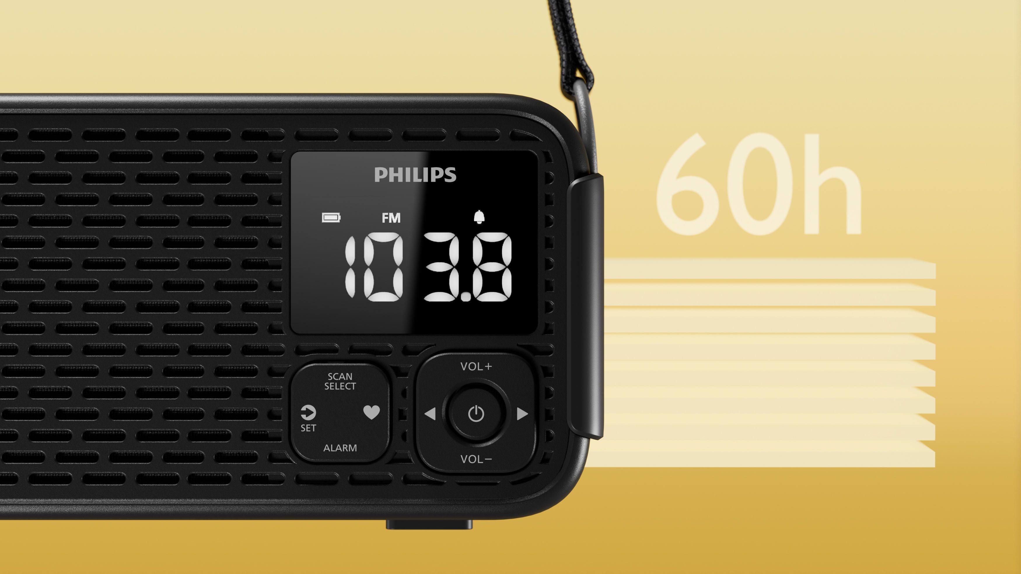 Philips TAR3500/00 Notfallradio (AM-Tuner, FM-Tuner, 3 W, Kurbelradio, LED-Leuchte, lauter SOS-Alarm + Blinkleuchte,USB-C, USB-A)