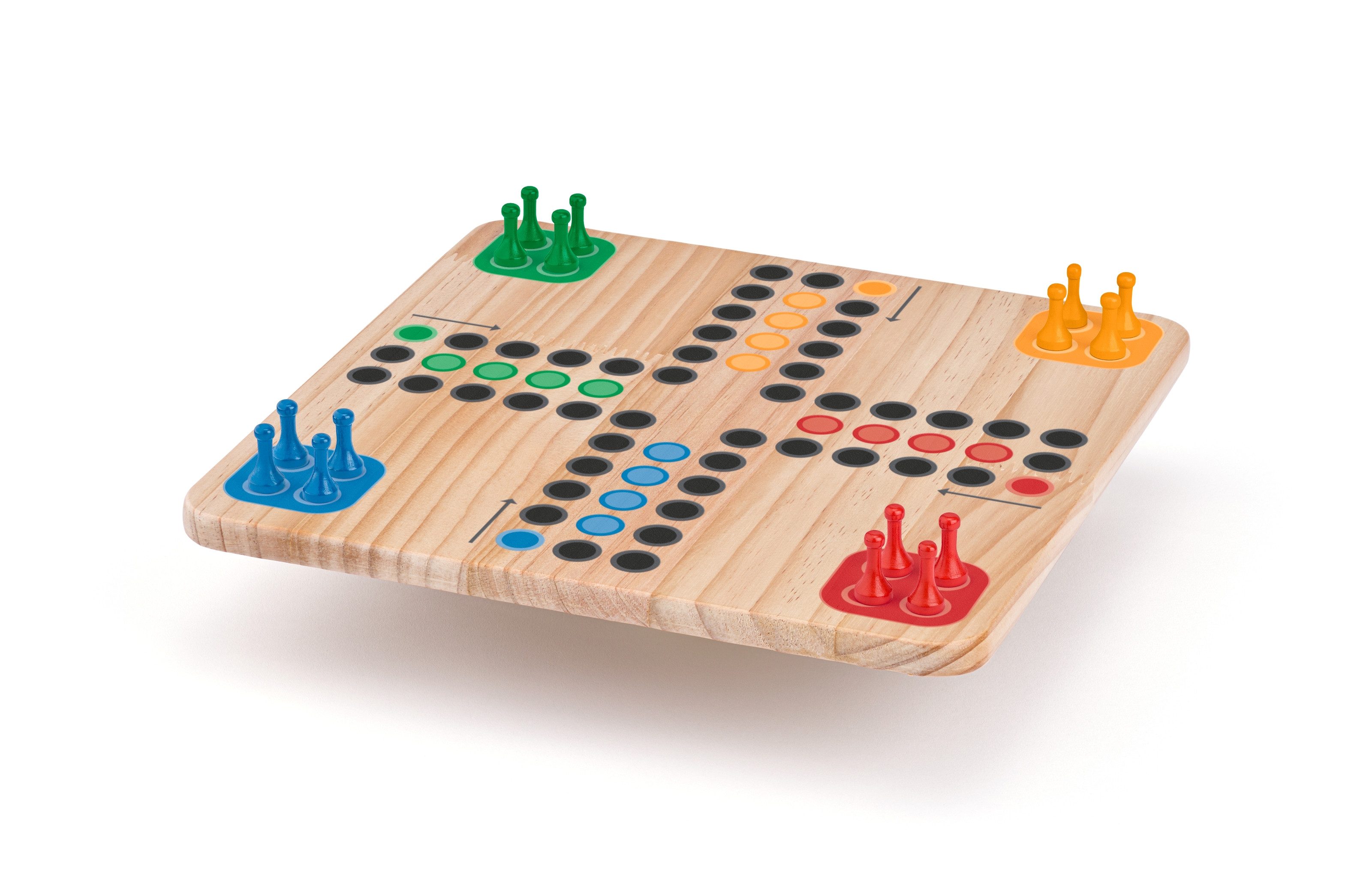 Popular Spielesammlung 92211 Holz - Spielesammlung mit Domino + 6 beliebten Brettspielen, Robuste Holzaufbewahrung