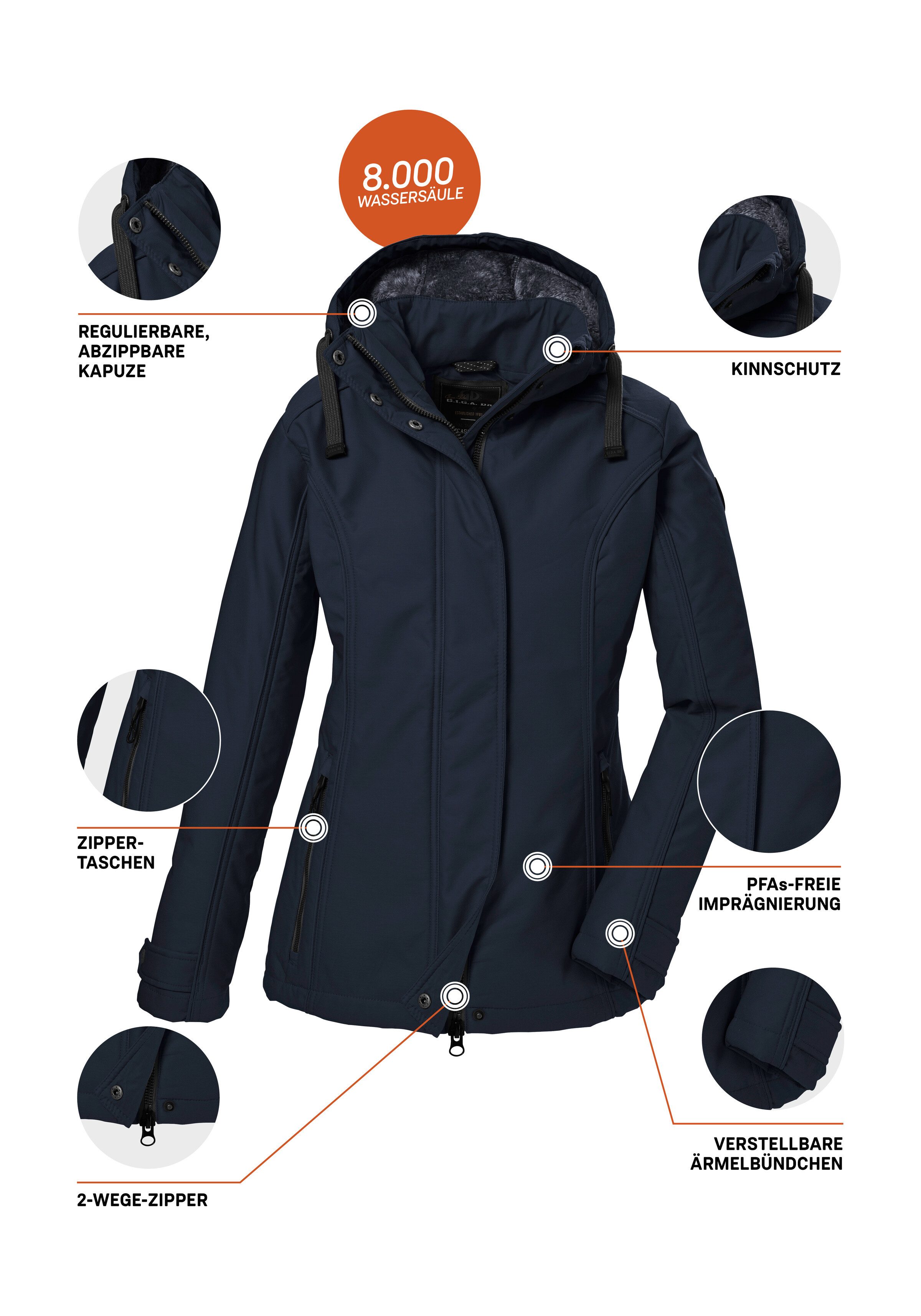 G.I.G.A. DX by killtec Softshelljacke GW 23 WMN SFTSHLL JCKT Wasser- und windabweisende Softshelljacke mit Fleecefutter
