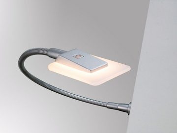 kalb Bettleuchte LED Flexleuchte Nachttischlampe Leselampe silber o. chrom Schwanenhals, warmweiß bis tageslichtweiß