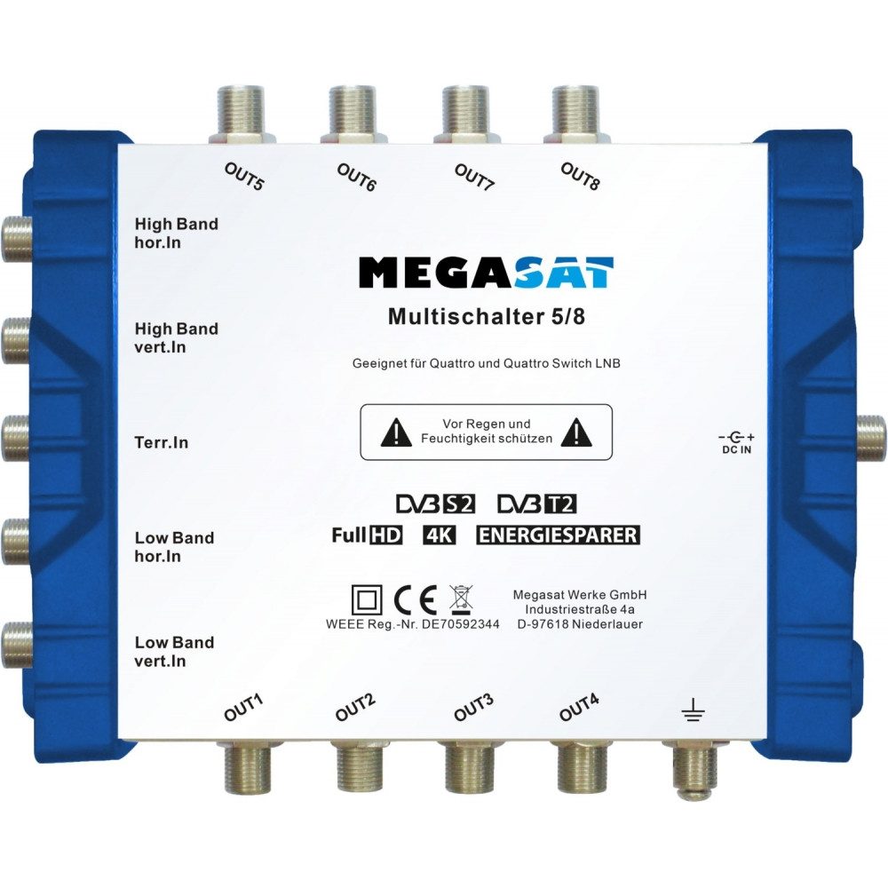 Megasat Multischalter 5/8 für Satellitenempfang. Camping Sat-Anlage
