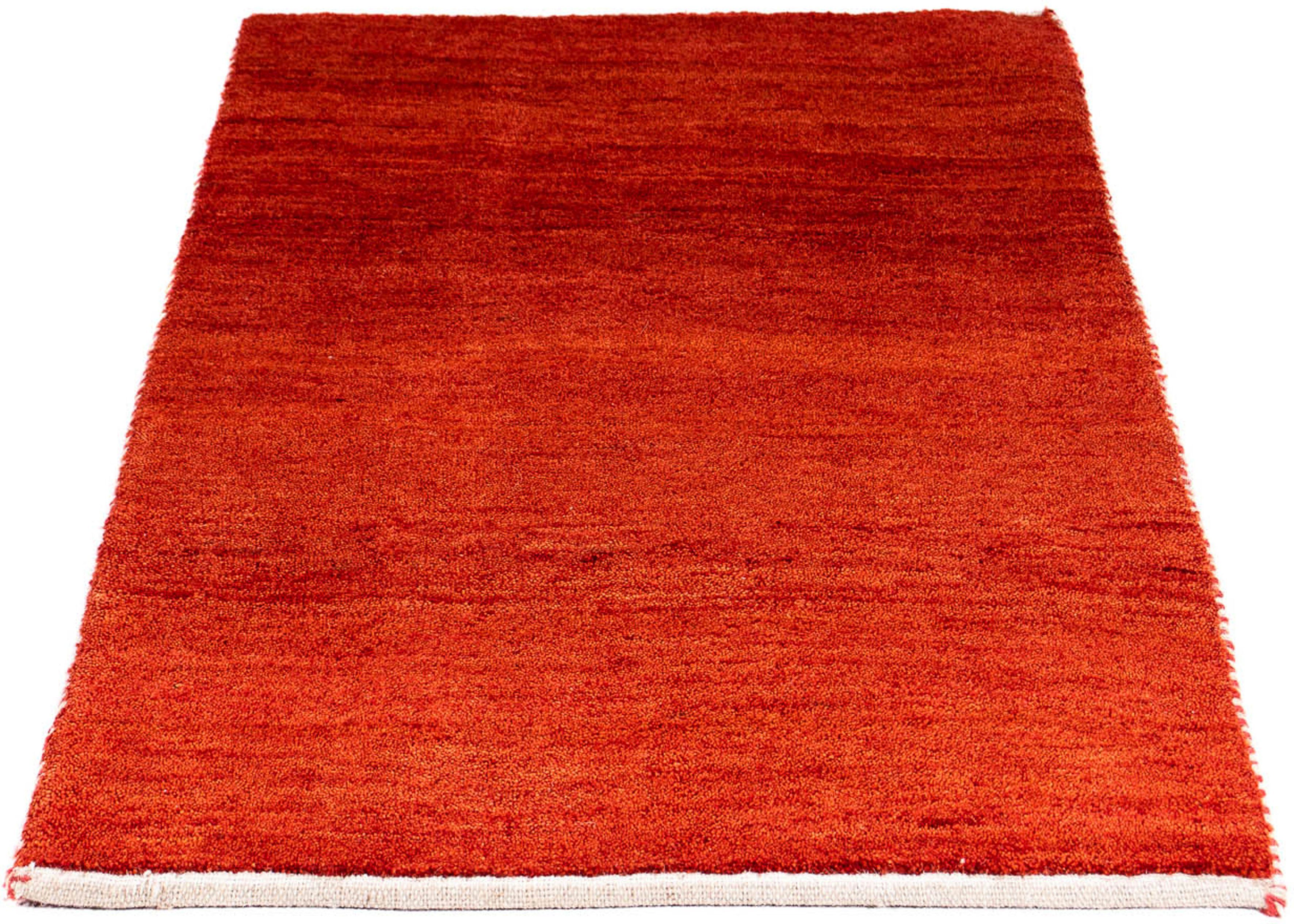 Wollteppich Gabbeh - Loribaft Perser - 90 x 60 cm - dunkelrot, morgenland, rechteckig, Höhe: 12 mm, Wohnzimmer, Handgeknüpft, Einzelstück mit Zertifikat