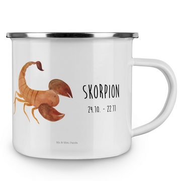 Mr. & Mrs. Panda Becher Sternzeichen Skorpion Classic - Weiß - Geschenk, Astrologie, Metallta, Emaille, Hochkratzfest