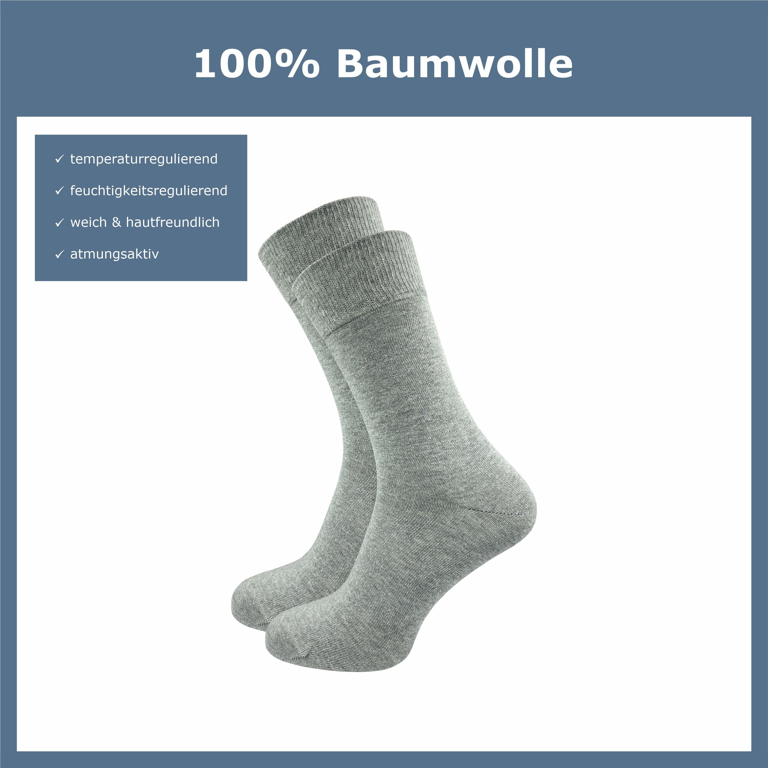 Weiche für Baumwollsocken Reine Baumwolle 100 lange Baumwolle (10 Damen gekämmte verstricktes Haltbarkeit - Socken Garn Doppelt für ca·wa·so - Sneakersocken % & aus Paar) hellgrau