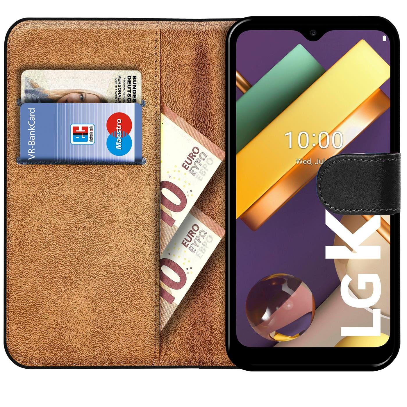 CoolGadget Handyhülle Wallet Klapp Tasche Book Case für LG K22 6,2 Zoll, Hülle Klapphülle Flip Cover Etui Schutzhülle