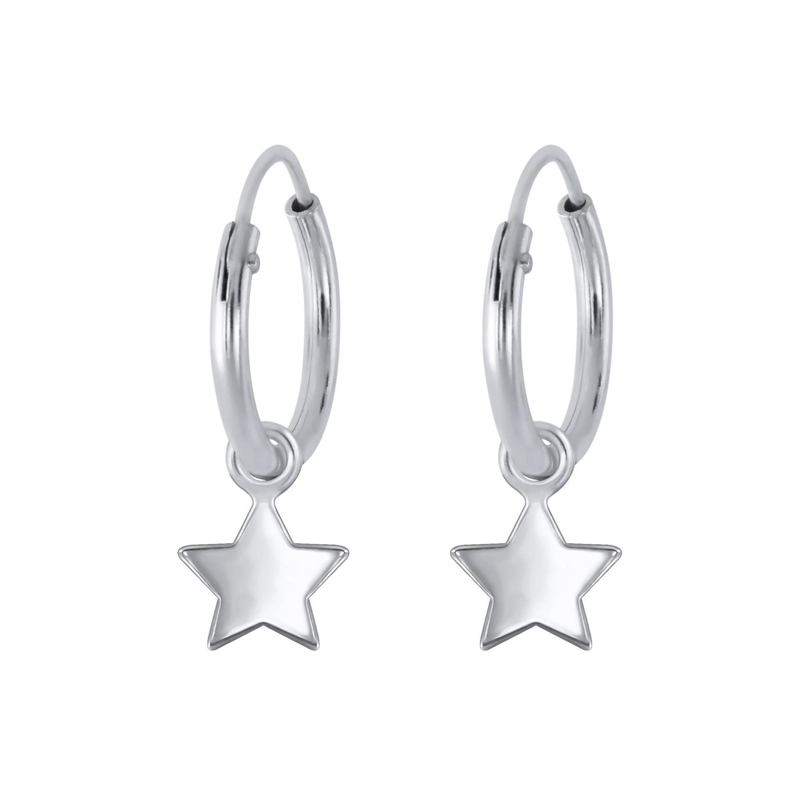 Ohrring-Set Stern Creolen 925 Silber