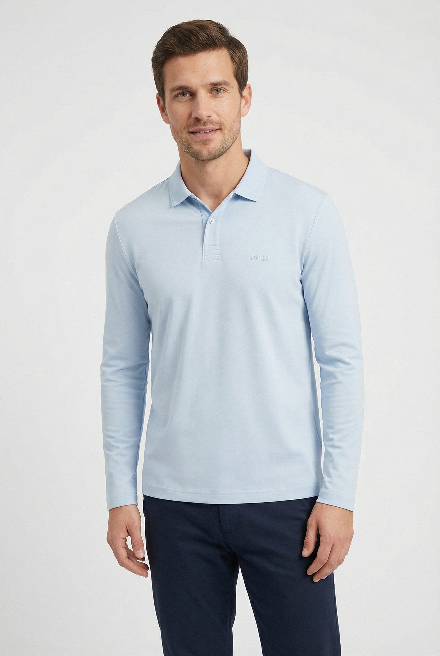 BOSS GREEN Langarm-Poloshirt Pirol Langarm, regular fit, Logo-Stickerei günstig online kaufen