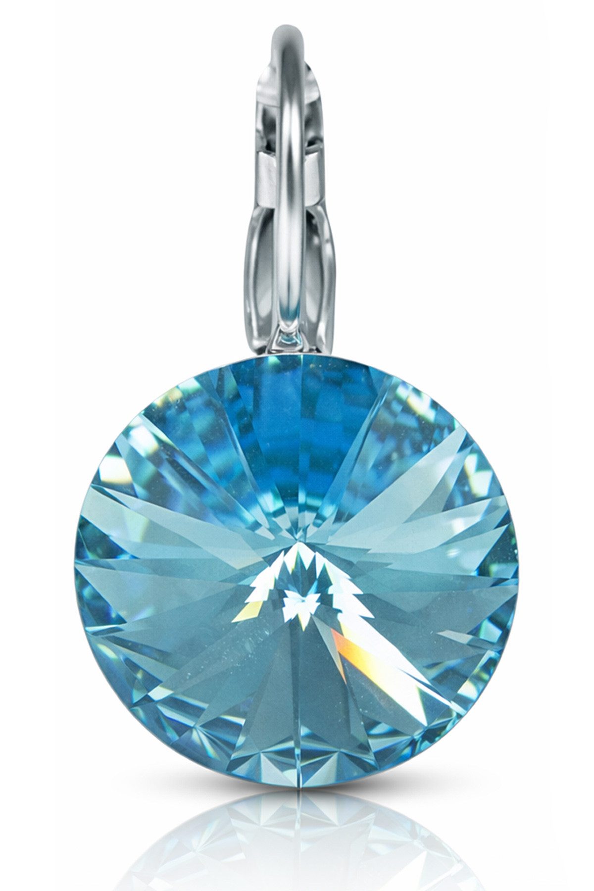 LUISIA® Paar Ohrhänger Silberne Ohrringe "Rivoli" mit 12 mm Kristallen von Swarovski® (2-tlg., inkl. Schmuckbox), Große Farbauswahl