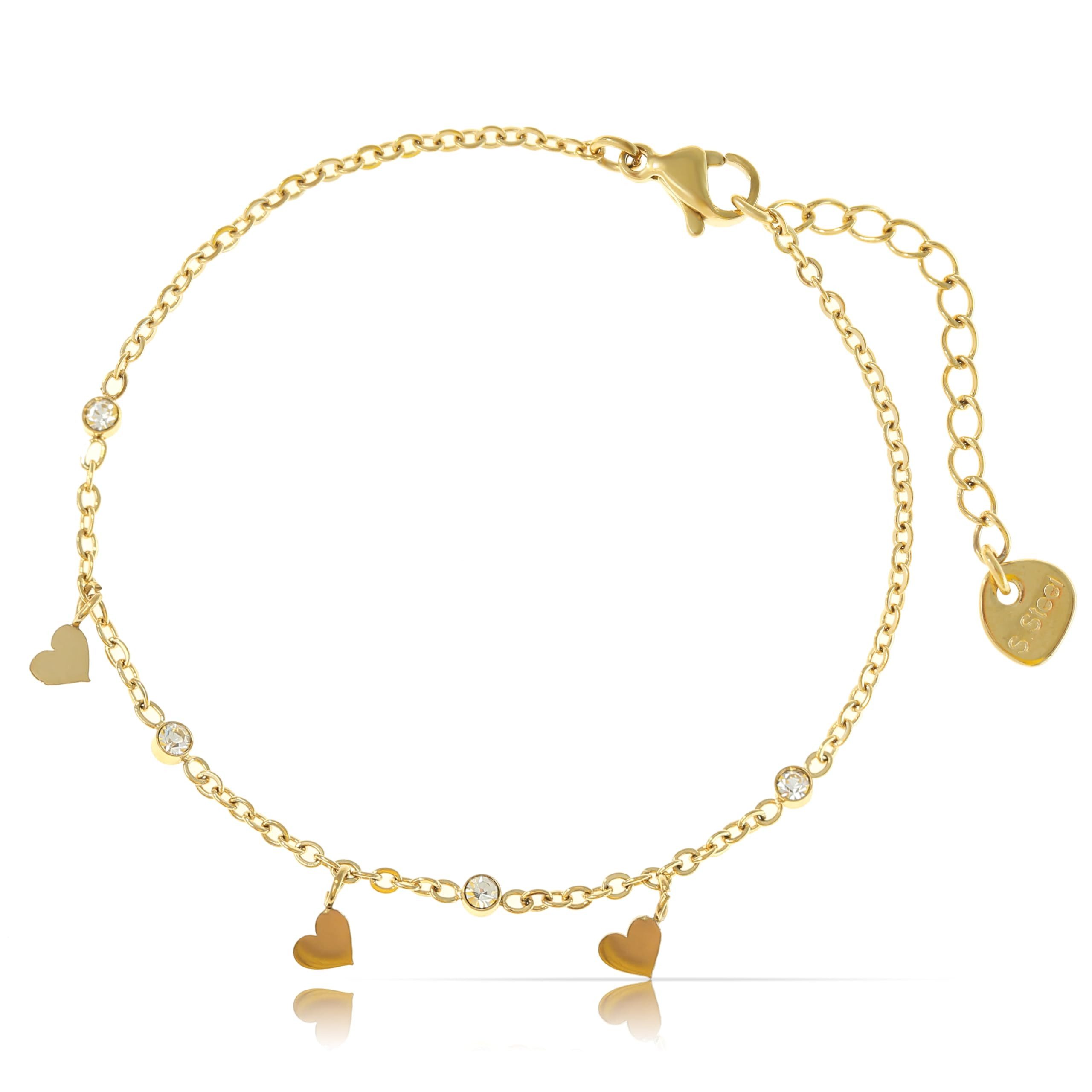 Made by Nami Edelstahlarmband Filigranin Gold oder Silber mit Herz Anhänger günstig online kaufen