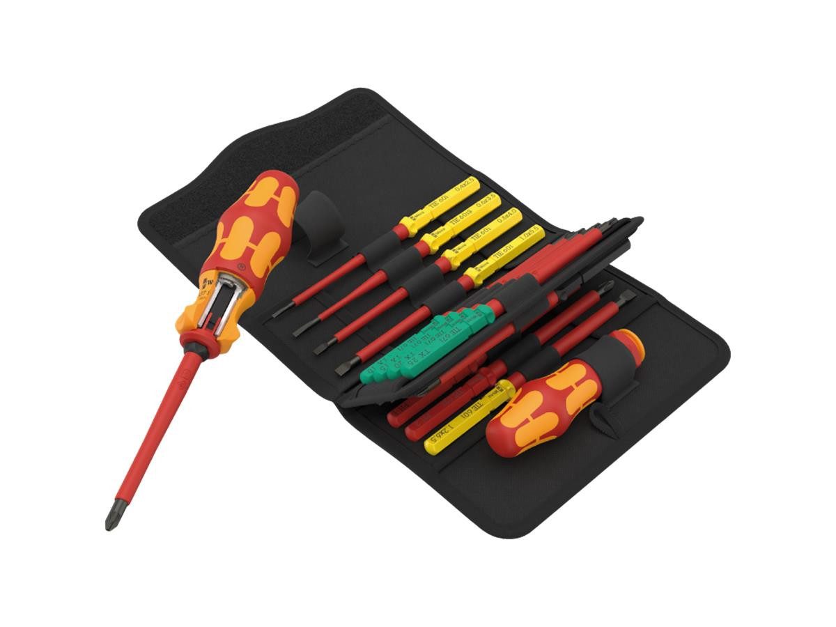 Wera Schraubendreher Wera Kraftform Kompakt VDE 17 RA 1, (Set), mit Ratschenfunktion, 9° Rückholwinkel, geeignet für Wera 2go
