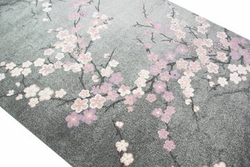 Teppich Teppich modern Wohnzimmer Teppich mit Blumenmotiv Pink Grau, Teppich-Traum, rechteckig, Höhe: 13 mm