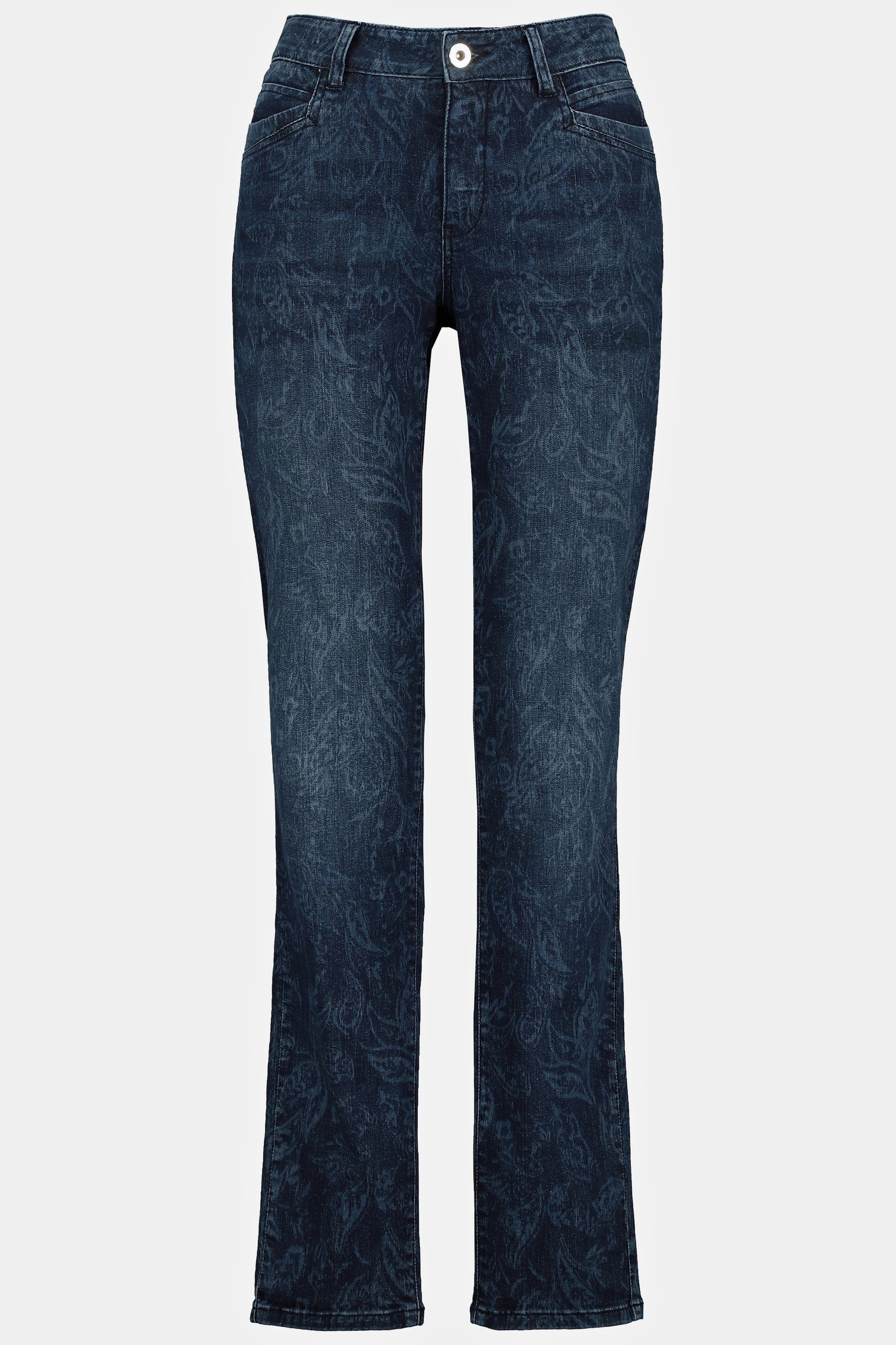 Damen Jeans Gina Laura Regular-fit-Jeans Jeans Tina Lazer Print 5-Pocket-Schnitt