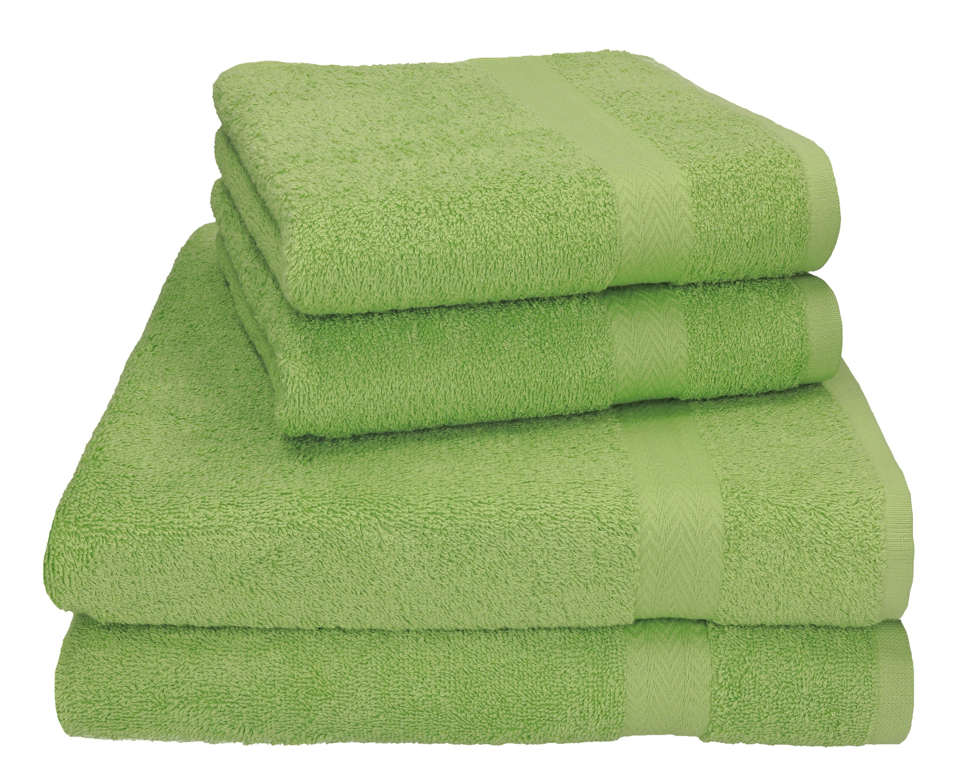 Betz Handtuch Set 4-tlg. PREMIUM 2 Handtücher und 2 Duschtücher, 100% Baumwolle, (4-tlg) apfelgrün