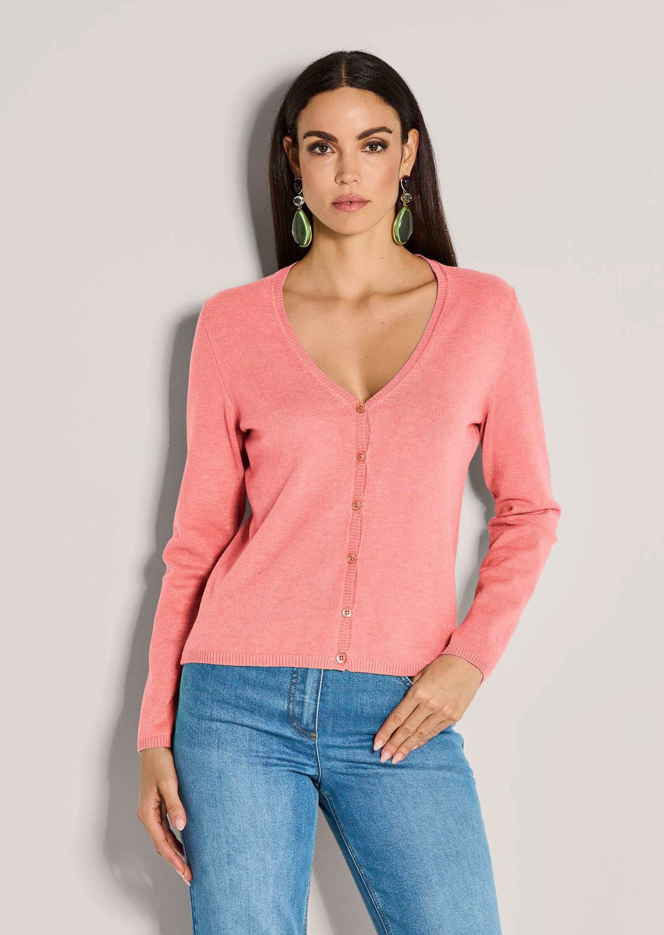 MADELEINE Strickjacke Langarm Jacke im Feinstrick mit V-Ausschnitt Elegante günstig online kaufen