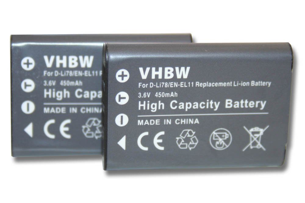 vhbw kompatibel mit Ricoh Caplio R50 Kamera-Akku Li-Ion 450 mAh (3,6 V)