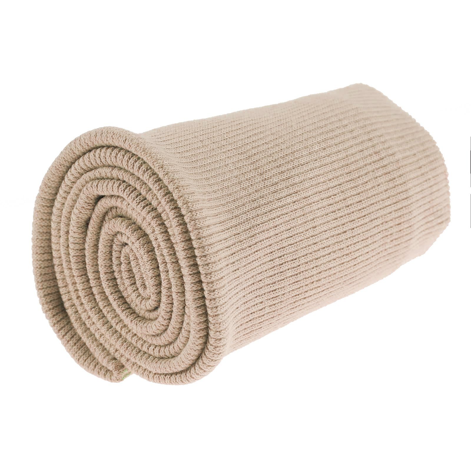 maDDma Stoff 16x80cm Strickbündchen elastisch, gerippt, beige