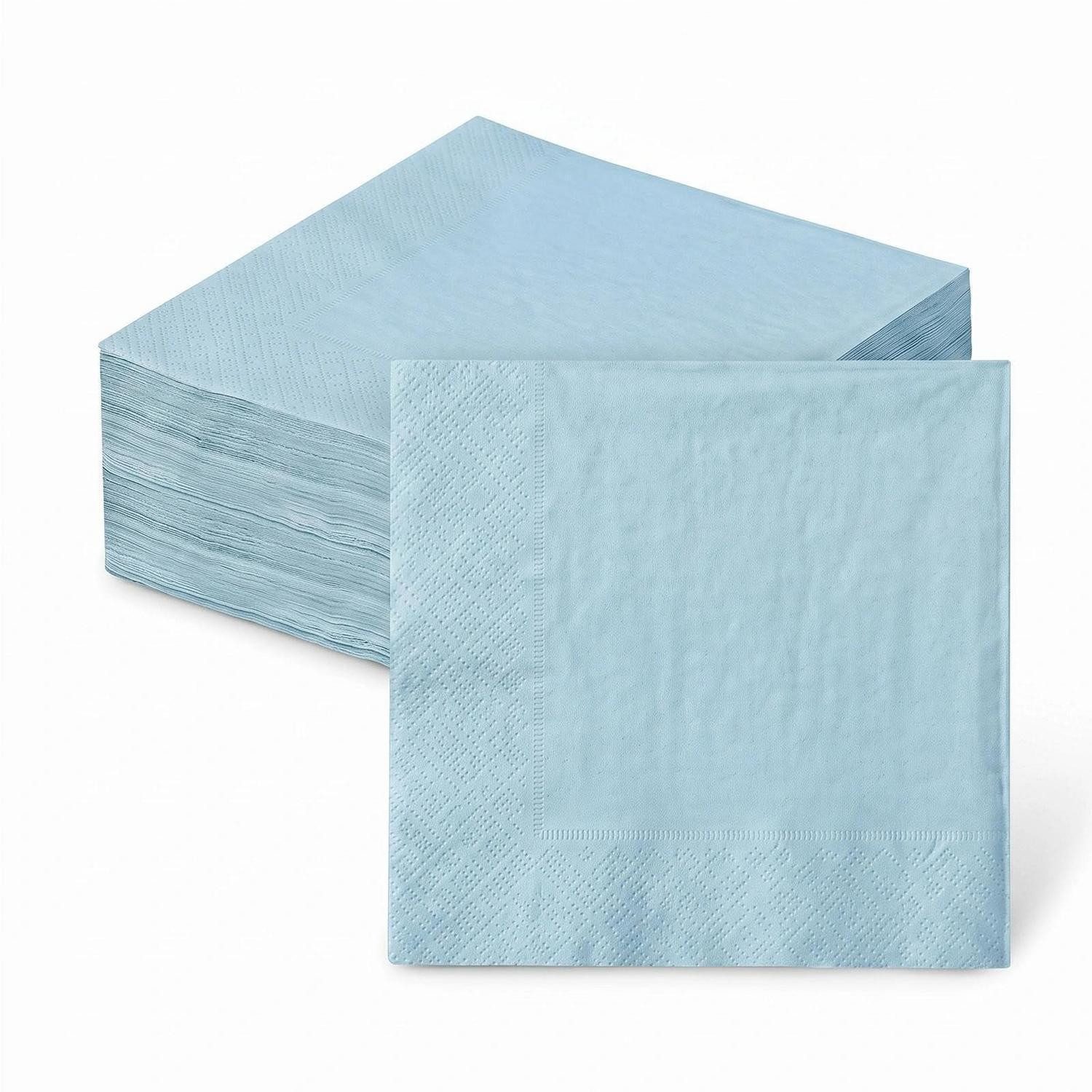 LuxusKollektion Papierserviette Servietten hellblau 33x33cm 40er-Set, (40 St)