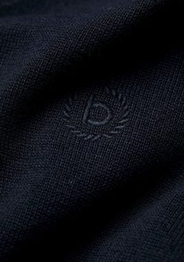 bugatti V-Ausschnitt-Pullover aus atmungsaktiver Baumwolle und mit Logo-Stickerei