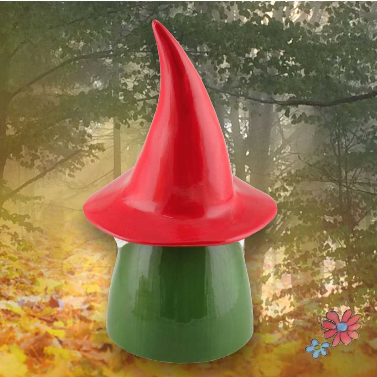 mit H Tangoo ca Keramik-Wichtel roter Tangoo Mütze 30 Gartenfigur cm, (Stück) grün