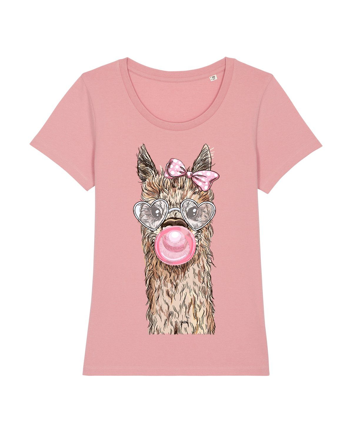 wat? Apparel Print-Shirt Alpaka (1-tlg) meliert rosa creme