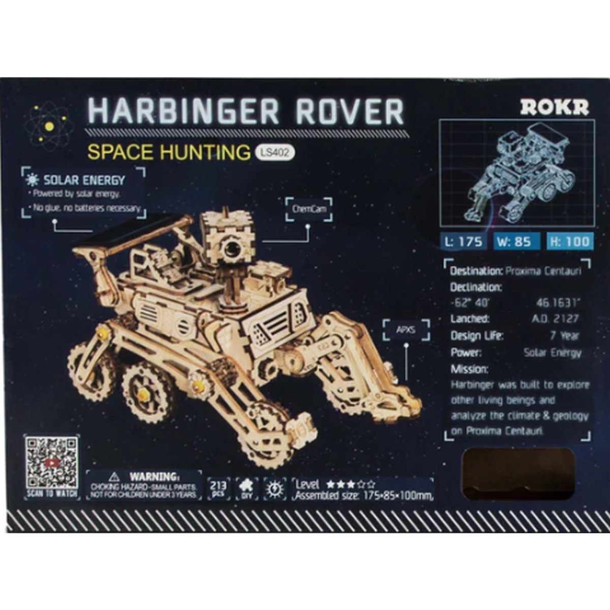 ROKR Robotime 3D-Holzpuzzle Teile Rover Modellbausatz 213 Harbinger LS402
