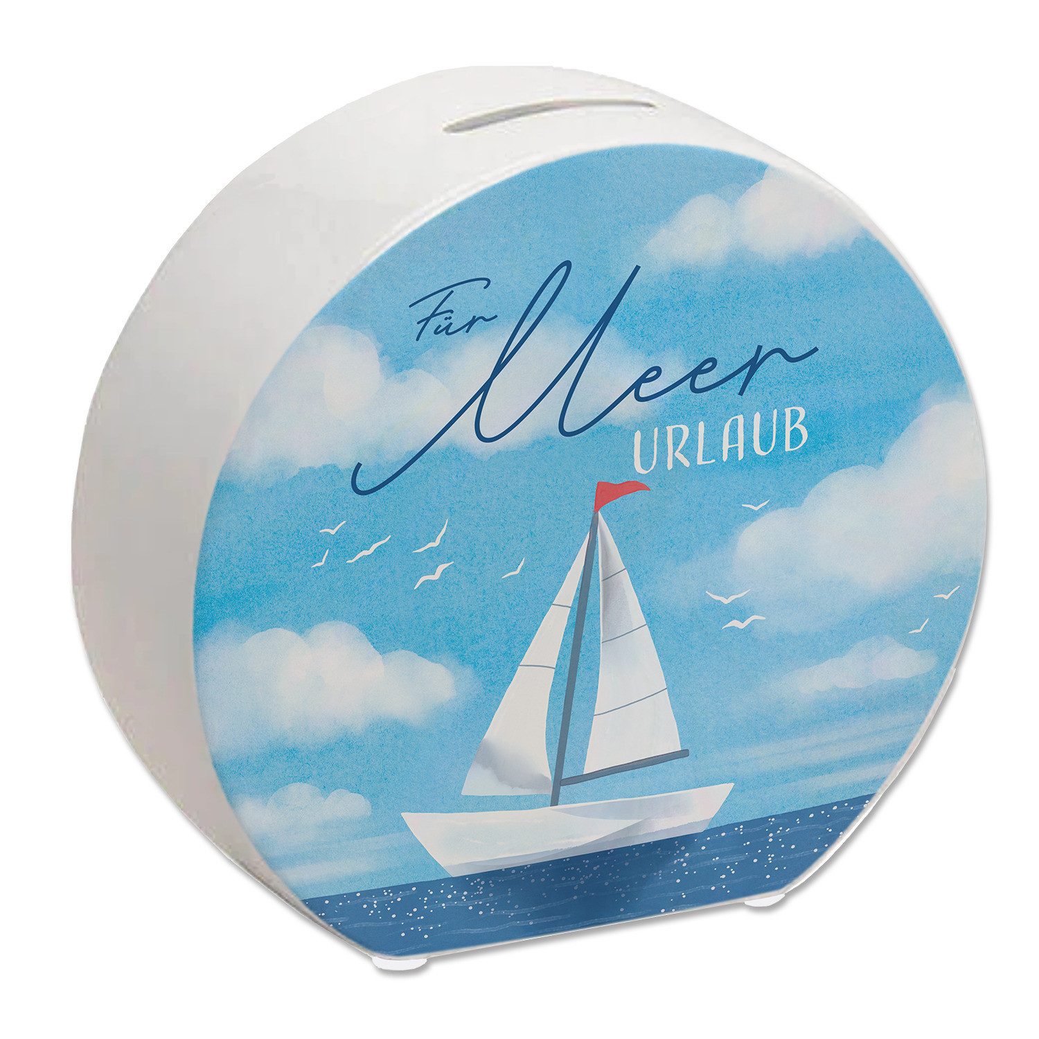 speecheese Spardose Segelboot Spardose mit Spruch Für Meer Urlaub