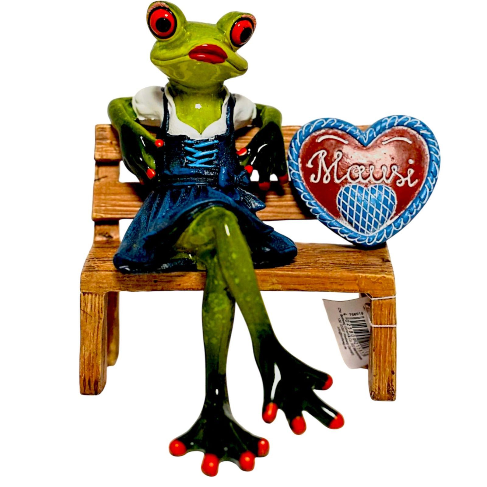 formano Sammelfigur Froschhausen Frosch-Lady Mausi im Dirndl mit Lebkuchenherz 13 cm