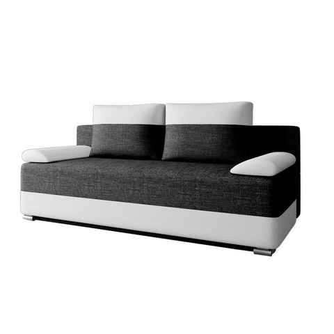 MOEBLO Schlafsofa ATLANTA, Schlafcouch Sofa Couch für Wohnzimmer Schlafsofa Federkern Sofagarnitur Polstersofa mit Bettfunktion, mit Schlaffunktion und Bettkasten, - (BxHxT): 200x90x96 cm