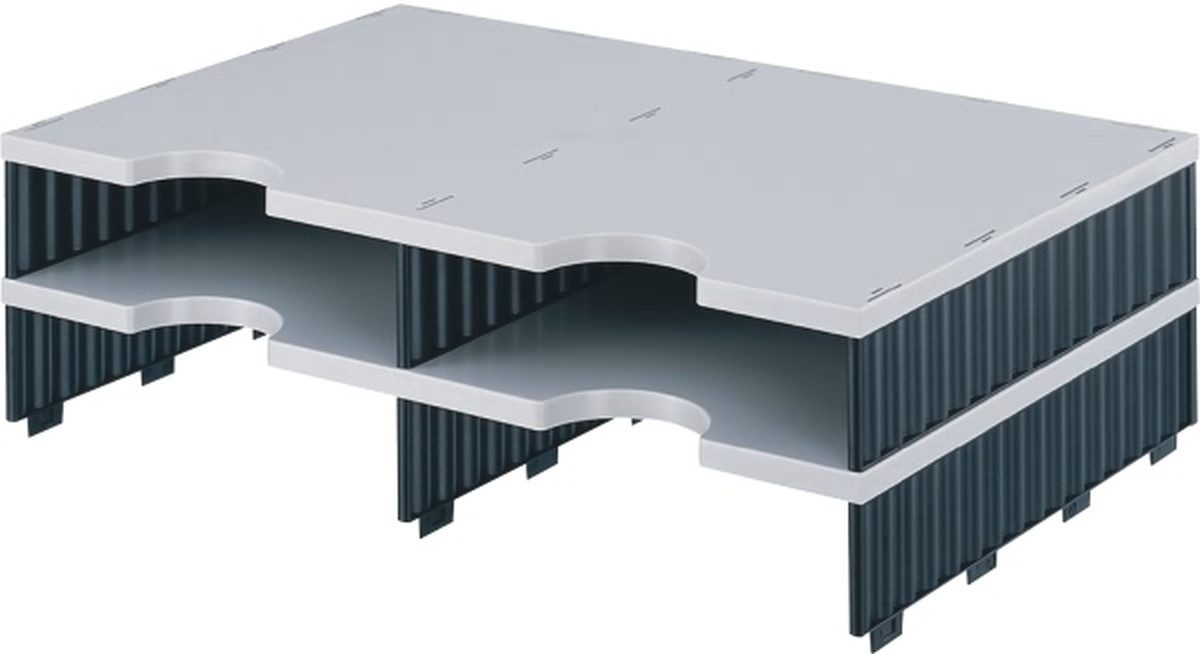 STYRO Organizer Aufbaueinheit Duo 4 Fächer grau/schwarz
