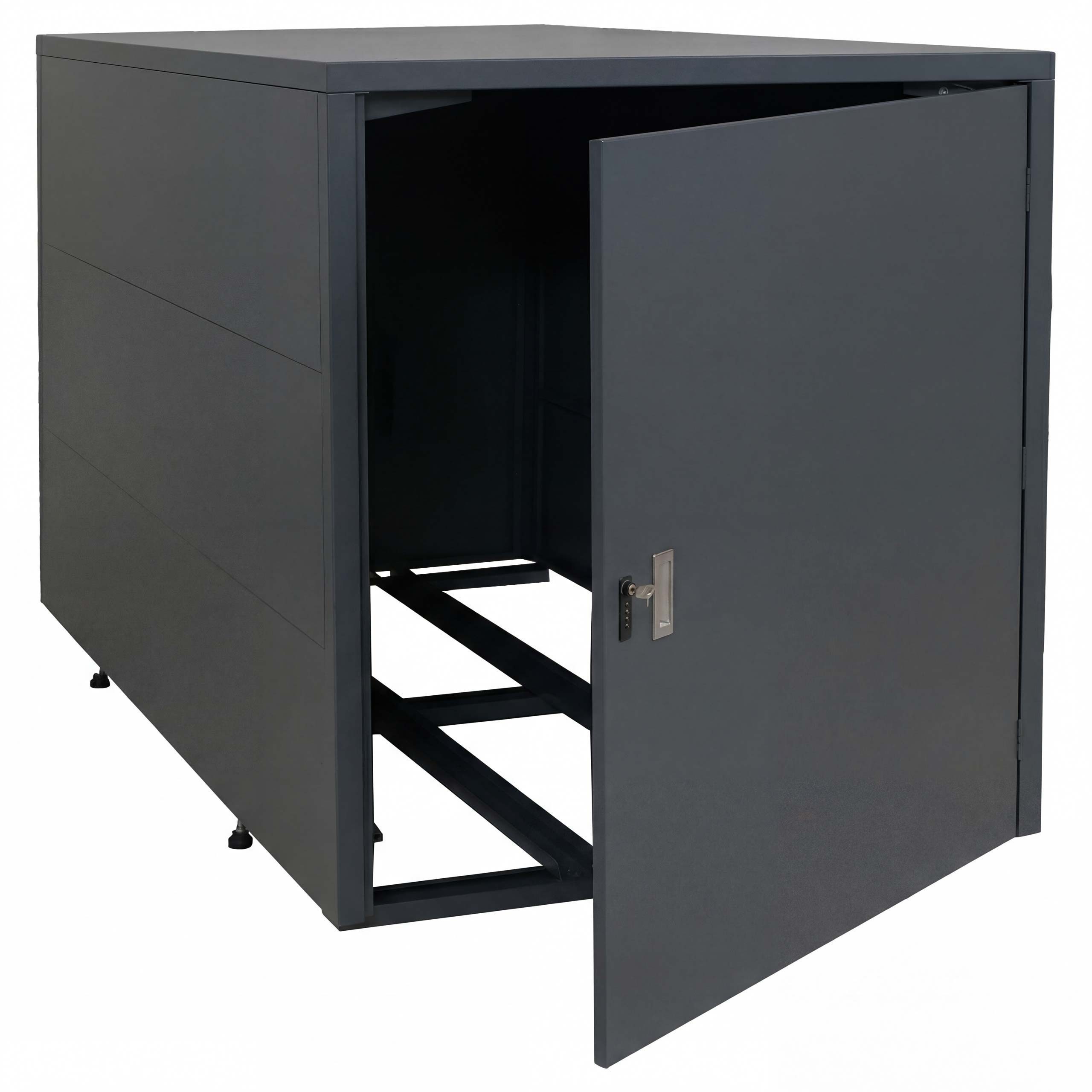 PROREGAL® Fahrradbox 2er / 3er-Fahrradgarage abschließbar Stahl Breite 113/148cm