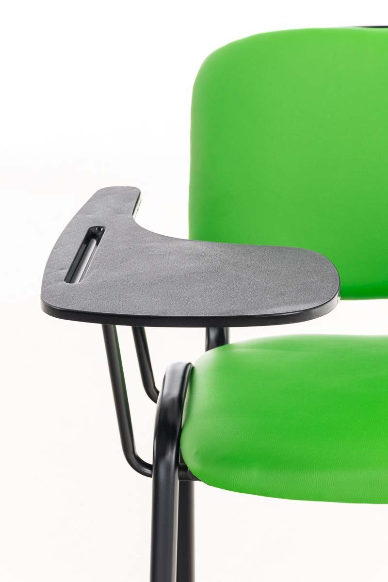 schwarz (Besprechungsstuhl Warteraumstuhl Kunstleder Polsterung Gestell: mit - - grün TPFLiving Metall Sitzfläche: Keen Besucherstuhl Konferenzstuhl - hochwertiger Messestuhl), -