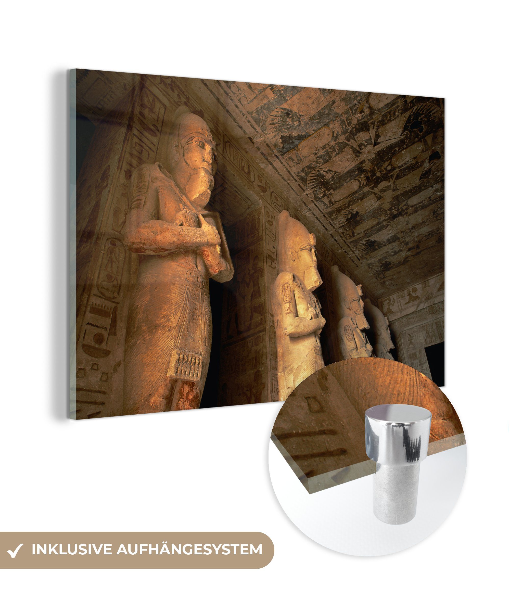 MuchoWow Acrylglasbild Das Innere des Aboe Simbel-Tempels in Ägypten, (1 St), Acrylglasbilder Wohnzimmer & Schlafzimmer